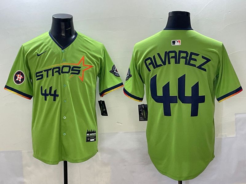 Men Houston Astros 44 Alvarez Green three generations Joint Name 2025 Nike MLB Jersey style 7